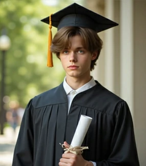 AI graduation photo of a male