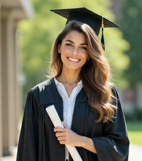 AI female graduation photo
