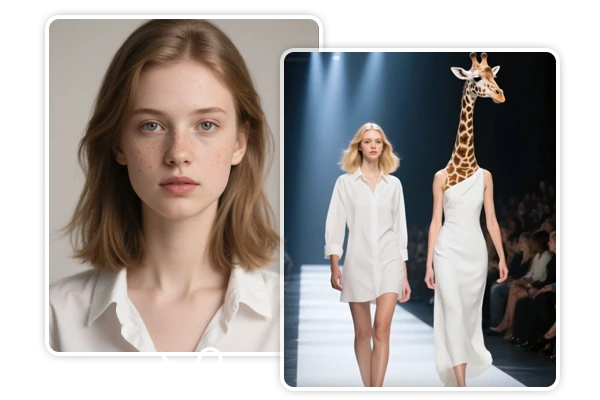 AI catwalk with animal
