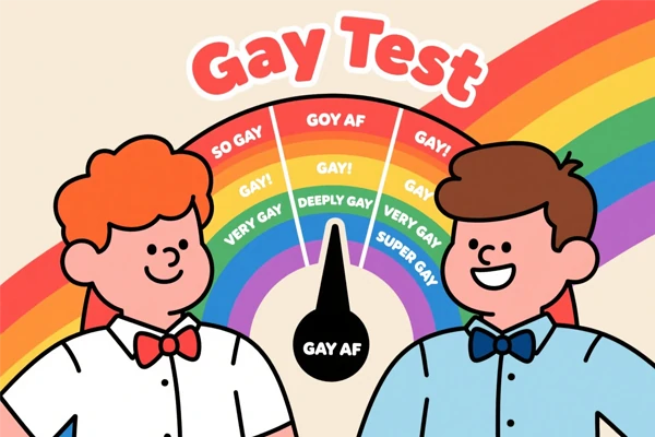 AI Gay Meter with Rainbow Background