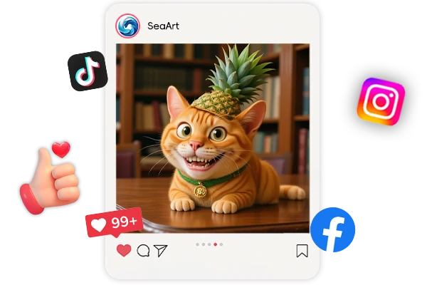 KI-Karikatur-Bild teilen