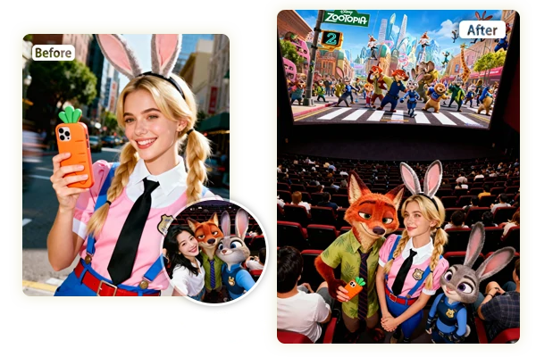 Foto grupal de Zootopia 2 con múltiples personajes