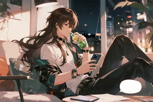 AI-generated anime-style femboy image