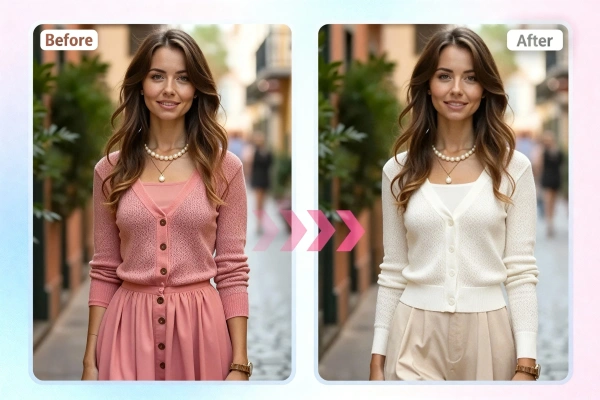 Prueba AI para cambiar el color de la ropa en línea