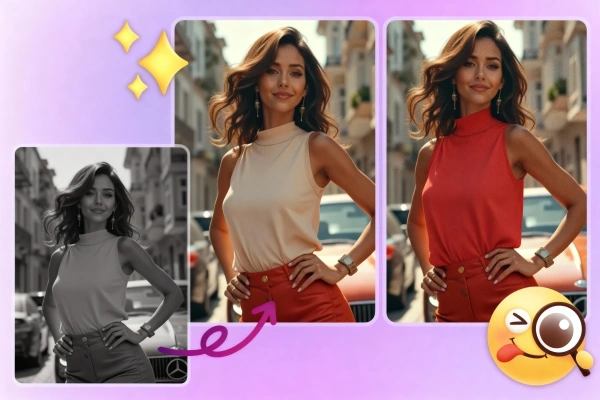 Uso diversificado con el cambiador de color de ropa AI