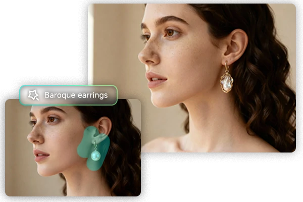 AI ก่อนและหลังการแก้ไขภาพจากข้อความ