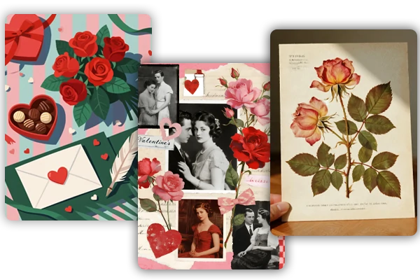 Customize Various Styles of AI Valentine's Day Cards