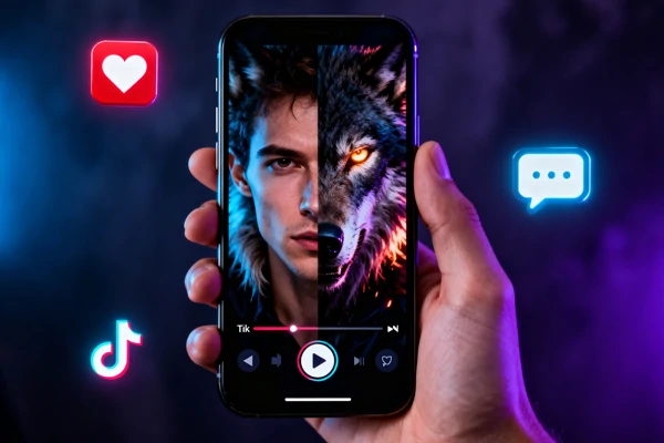 Vertical AI Video on Social Media Interface