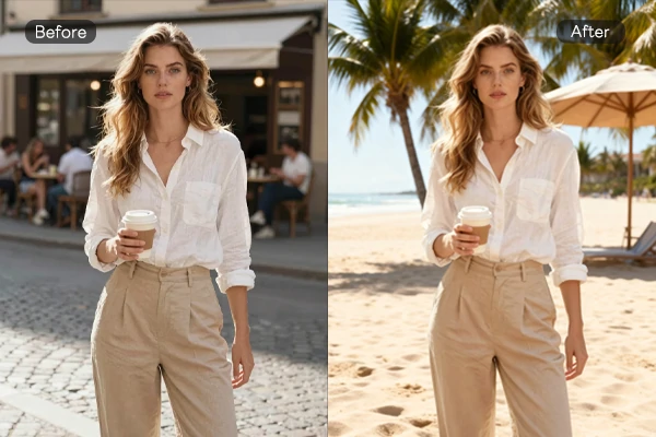 Single image editing with OpenClaw showing before and after photo transformation results