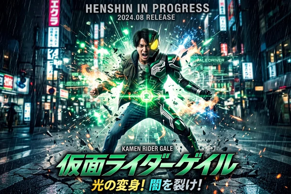 Vista previa del video de transformación Kamen Henshin con iluminación cinematográfica y efectos de presets multitiro