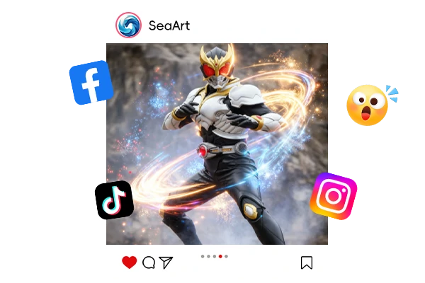 Placas de armadura de Kamen Rider ensamblándose hacia afuera con partículas de energía y efectos de estallido electromagnético