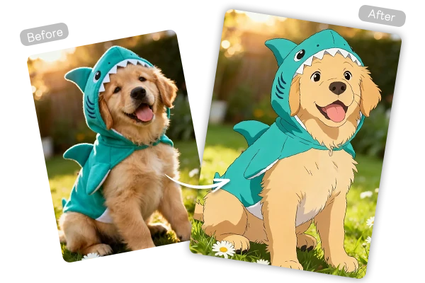 Convert a pet photo to Ghibli anime style
