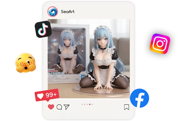 Publica arte de figuras con IA en redes sociales