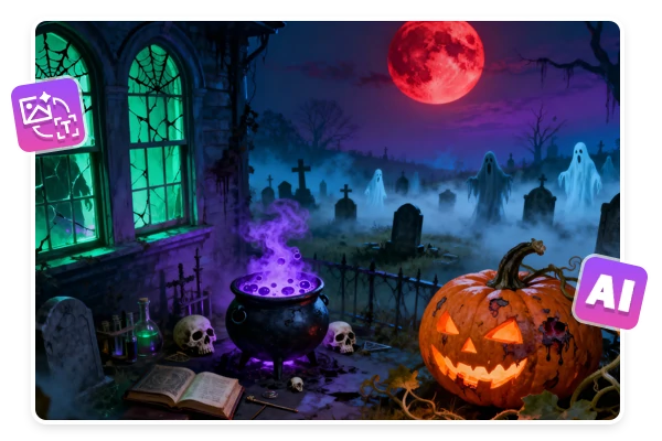 Design Halloween AI Photo from Prompt