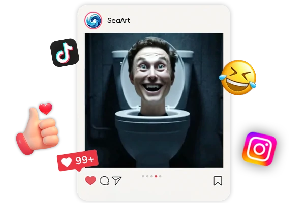 Share Skibidi meme on social media