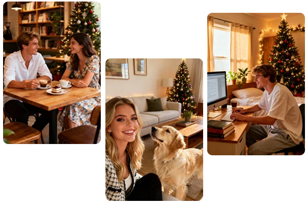 AI Realistic Christmas Tree Background