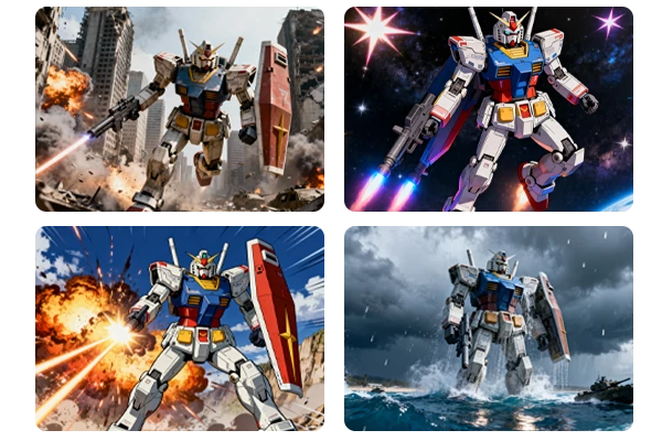 AI Realistic and Anime Style Gundam