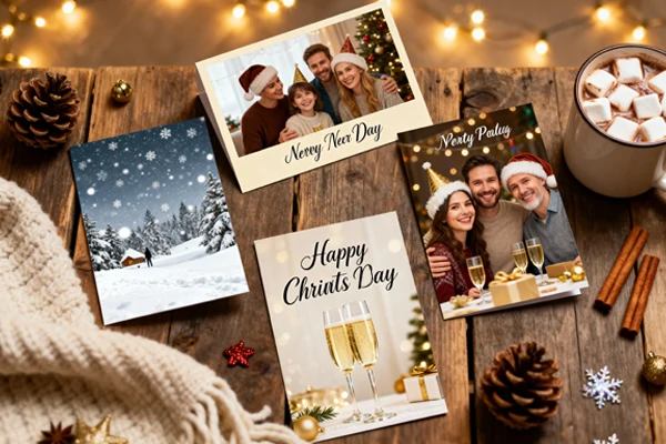 AI로 생성된 다양한 새해 테마 콘텐츠