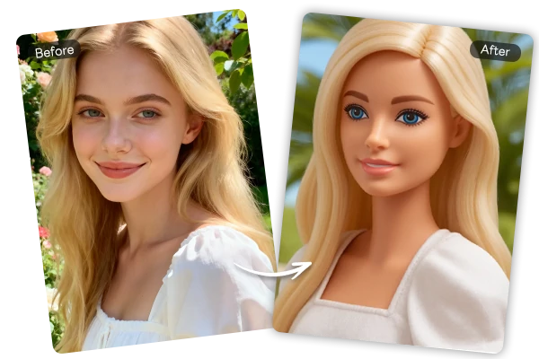 Turn Photo into Barbie Before and After