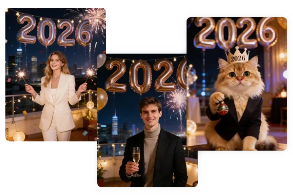 Hochwertiges KI-Neujahrsfoto