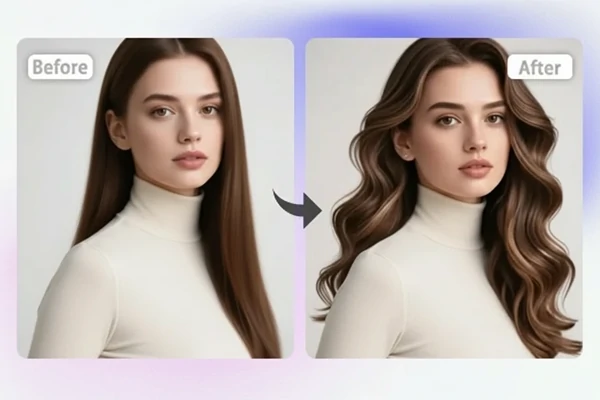 Filtro de pelo AI antes y después