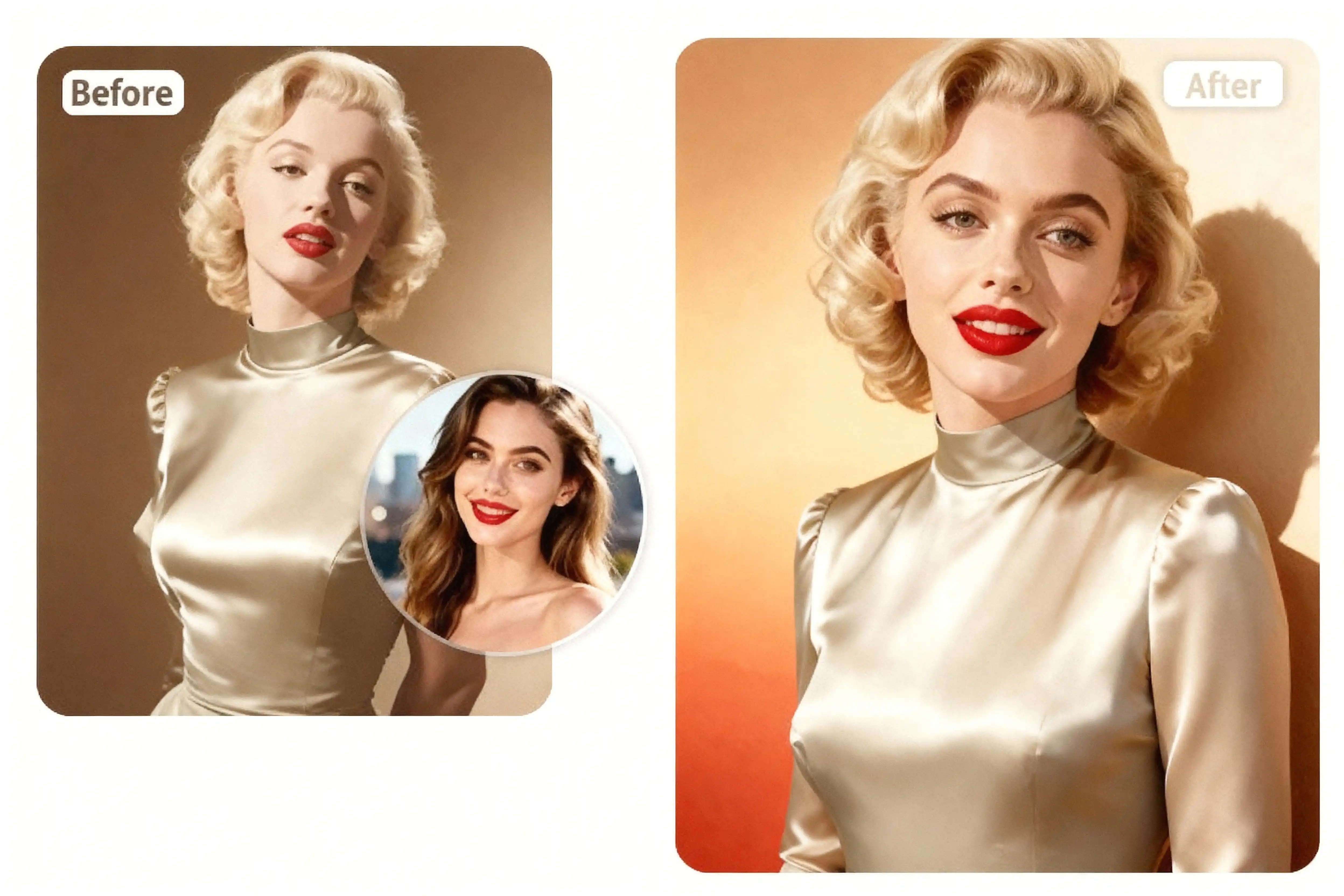 Wan 2.2 AI 臉部交換工具介面顯示臉部替換過程