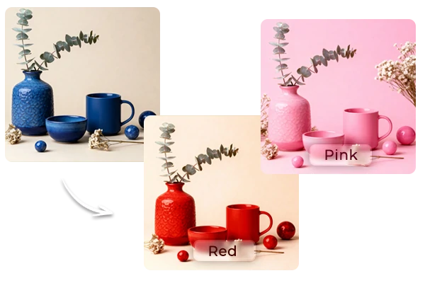 同じ製品で異なる色