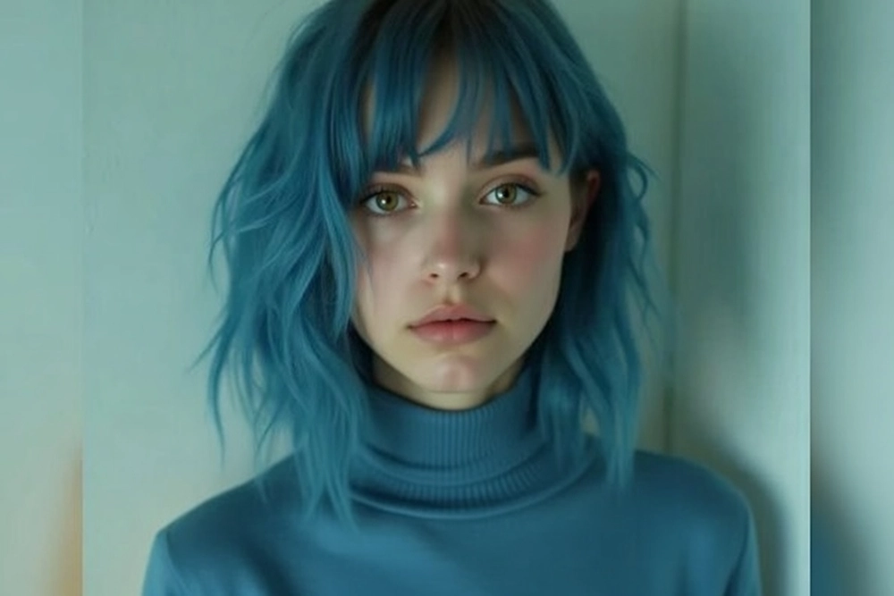Realistic blue hair filter results