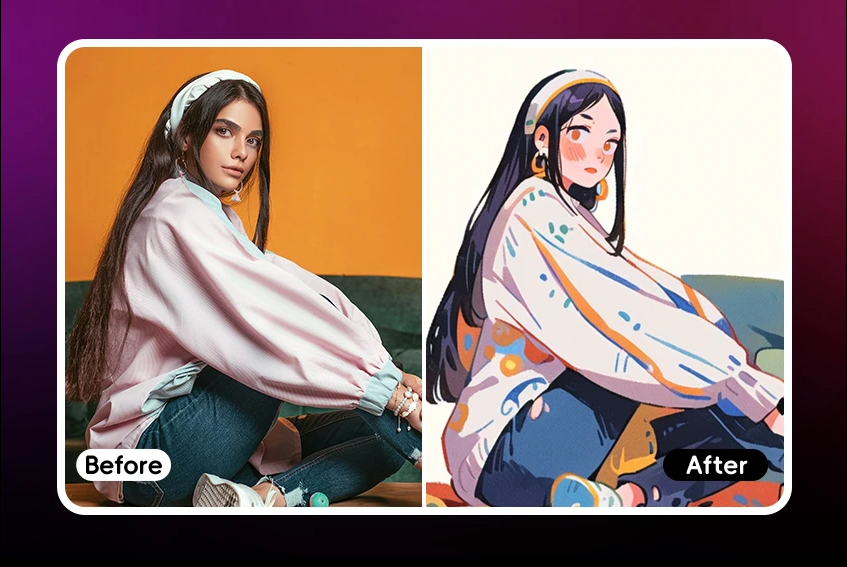 Vergleich zwischen Foto und KI-Illustration