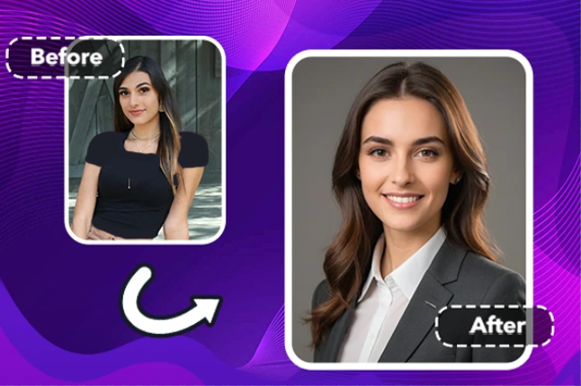 Convert a selfie to professional headshot with AI