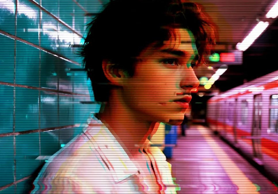 glitch effect before-and-after comparison