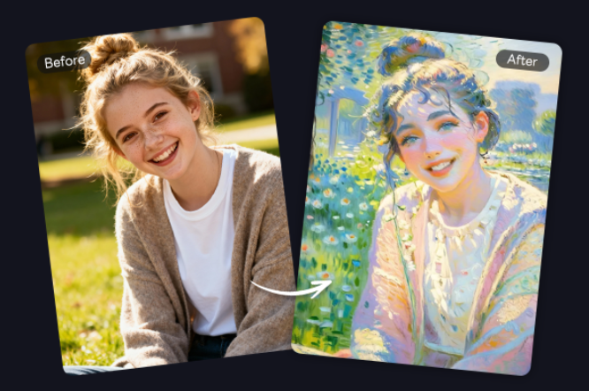 The image after adding Monet filter