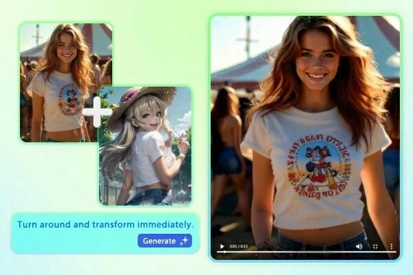 Generate video with prompt using first and last frame AI video generator
