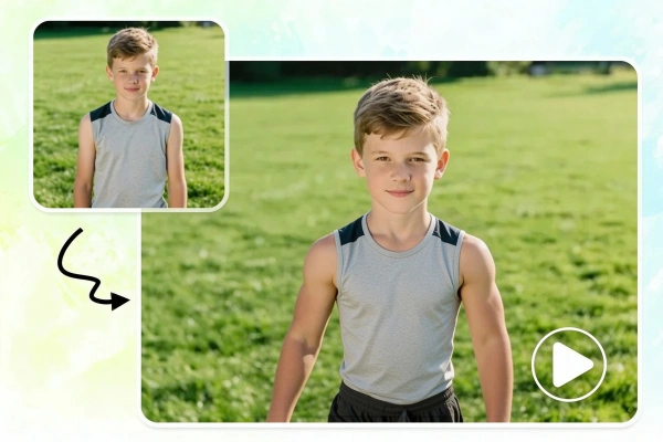 Convert a kid photo into a muscular video with AI
