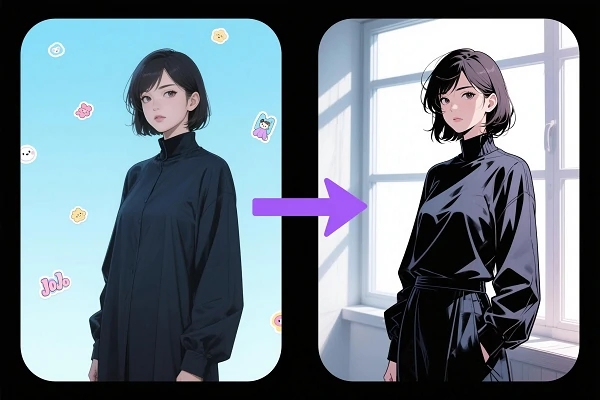 A Girl Photo to JoJo Style Image Before and After