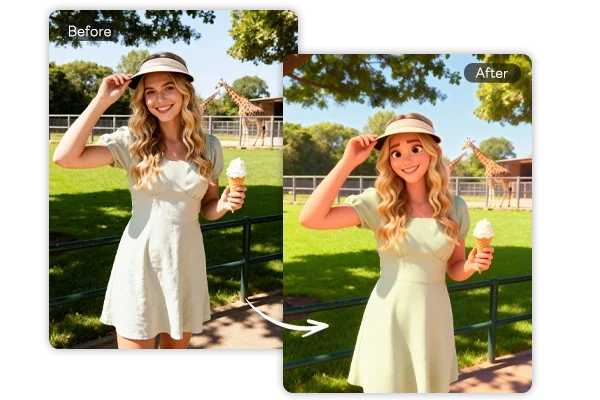 Before and After Transformation to Disney Filter Face