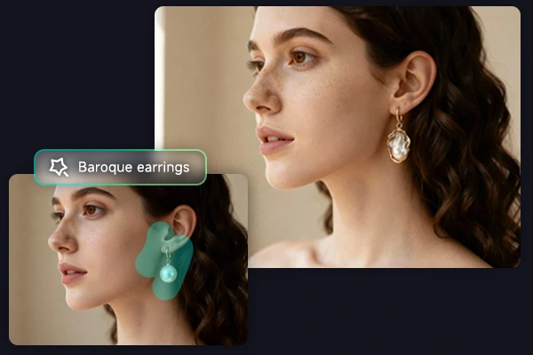 Replace clothes in an image with AI inpainting tool