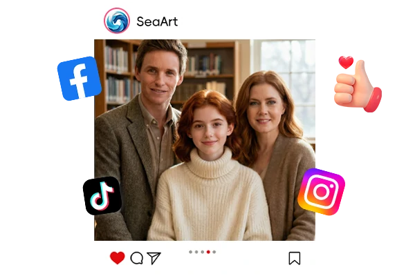 Share AI Generated Star Family Photo