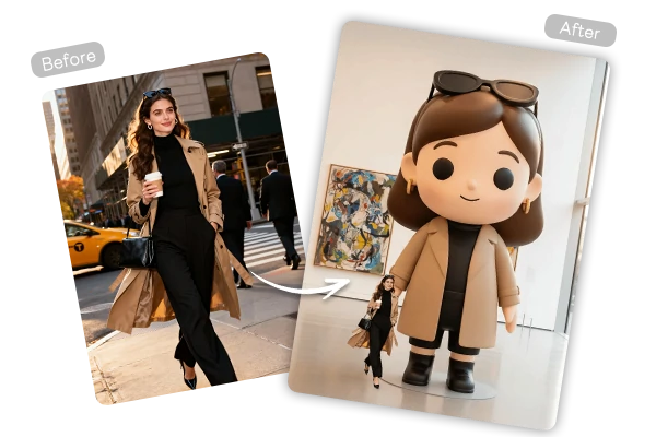 將肖像製作成 3D 公仔團體合照