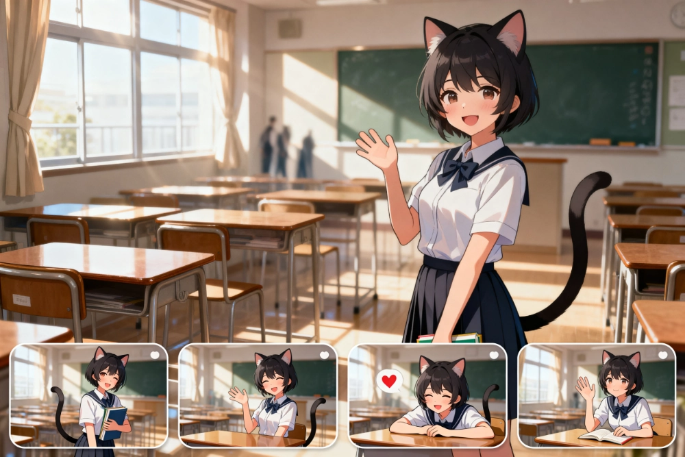 Different Neko Images Generated in the Chats