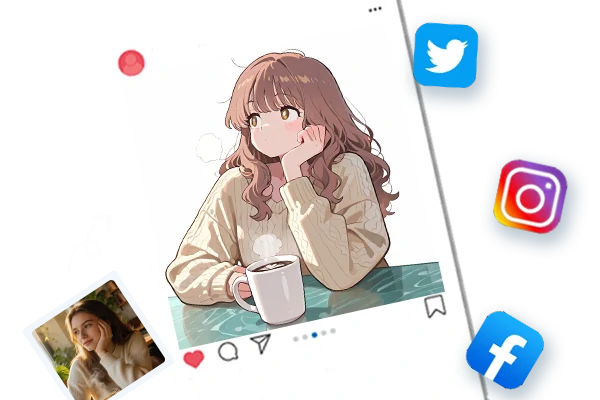 Sosyal medya profili için anime PFP oluşturma