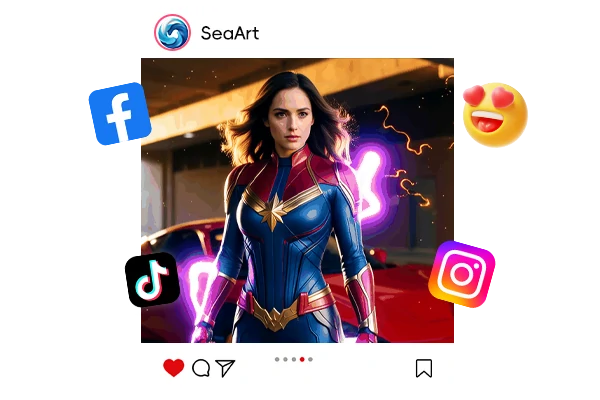 Captain Marvel transformation video download screen ready to share on TikTok and Instagram Reels