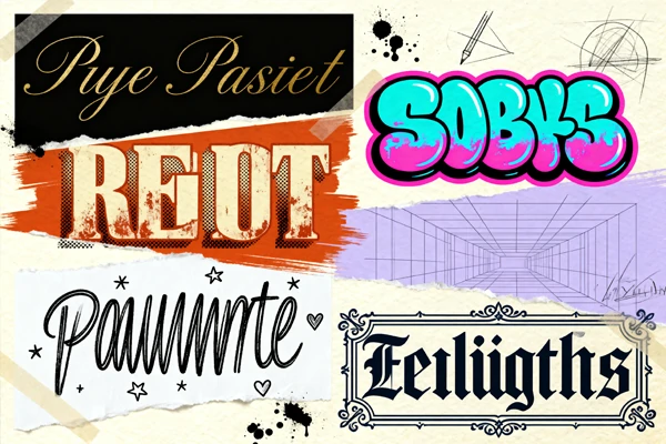 Multiple AI font styles side by side