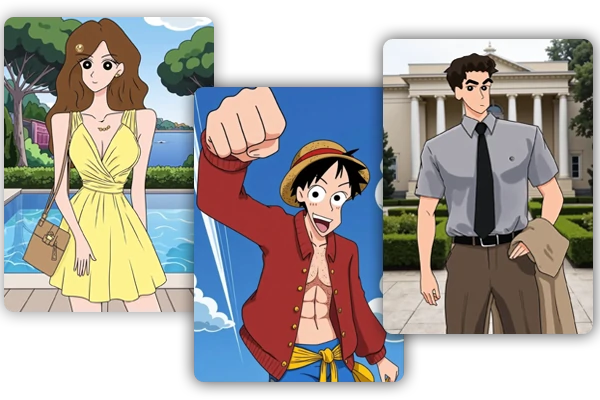 AI Crayon Shin Chan Style Cartoon Characters