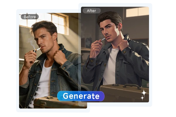 Before and After Conversion to a GTA Style Image