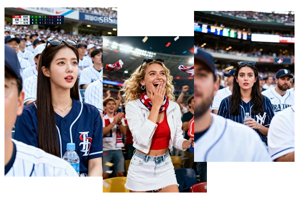 Korean baseball AI content for social media