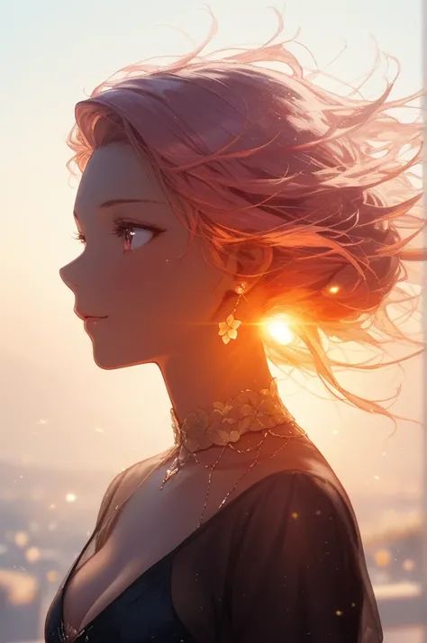 woman's silhouette in glowing sunlight