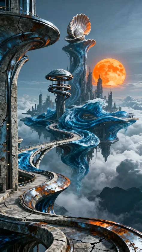 The Ocean City Above the Clouds