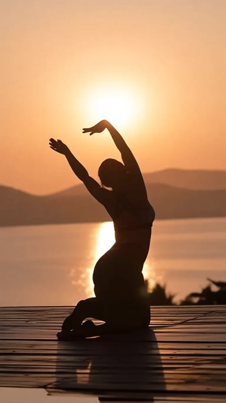 silhouette of person at sunset