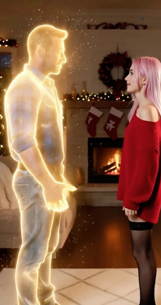 ภาพมนุษย์ที่เปล่งแสงในห้อง